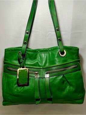 B. Makowsky Leather Shoulder Bag with Hang Tag, EUC